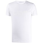 Ficha técnica e caractérísticas do produto Calvin Klein Jeans Camiseta com Logo Gravado - BRANCO