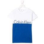 Ficha técnica e caractérísticas do produto Calvin Klein Kids Camiseta Bicolor - Branco