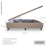 Ficha técnica e caractérísticas do produto Cama Box Baú Casal 138x188x45 - Sued Bege - Celiflex