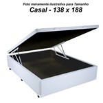 Ficha técnica e caractérísticas do produto Cama Box Baú Casal em Corino Branco com Pistão - 138x188 - Sonnoforte