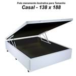 Ficha técnica e caractérísticas do produto Cama Box Baú Casal em Corino Branco com Pistão - Sonnoforte - 138X188
