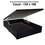 Ficha técnica e caractérísticas do produto Cama Box Baú Casal em Corino Preto com Pistão - Sonnoforte - 138X188