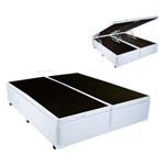Ficha técnica e caractérísticas do produto Cama Box Baú Queen com Pistão em Corino Branco - 158x198 - Branco