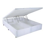 Ficha técnica e caractérísticas do produto Cama Box Baú King Size Branco em Corino com Pistão Hidráulico - 193x203