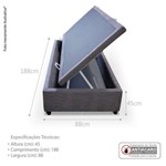Ficha técnica e caractérísticas do produto Cama Box Baú Solteiro 88x188x45 - Sued Cinza - Celiflex
