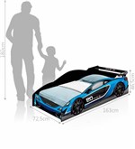 Ficha técnica e caractérísticas do produto Cama Carro Force 09 Infantil Azul com Colchão - Ja Móveis