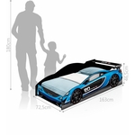 Ficha técnica e caractérísticas do produto Cama Carro Force 09 Infantil Azul com Colchão