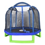 Ficha técnica e caractérísticas do produto Cama Elástica Happy Kids Trampolim Jump 2.13m Azul/Verde/Preto