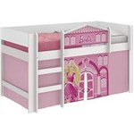 Ficha técnica e caractérísticas do produto Cama Infantil Barbie Play com Escada 100% MDF Pura Magia - Rosa