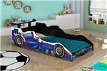 Ficha técnica e caractérísticas do produto Cama Infantil Carro Fórmula 1 Azul com Colchão - Jampa Móveis