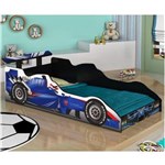 Cama Infantil Carro Formula 1 Azul J&A Móveis Azul