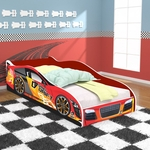 Ficha técnica e caractérísticas do produto Cama Infantil Carros Drift 150x70 Cm Com Colchão - Vermelho / Vermelho - Rpm Móveis