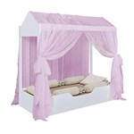 Ficha técnica e caractérísticas do produto Cama Infantil Casa com Voal Duda Branco/Rosa - Divaloto