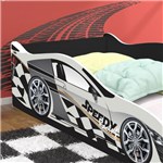 Ficha técnica e caractérísticas do produto Cama Infantil / Mini Cama Carro Speedy Racing New com Colchão 150x70 Cm - Branco/Preto - RPM Móveis - 621