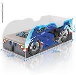 Ficha técnica e caractérísticas do produto Cama Infantil Moto com Colchão - Azul - Divaloto