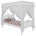 Ficha técnica e caractérísticas do produto Cama Infantil Princesa Encantada Clean com Dossel Branco - Pura Magia