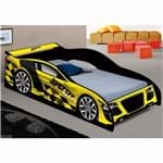 Ficha técnica e caractérísticas do produto Cama Infantil Solteiro Carro Speed Racing Amarelo 100 Mdf