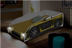 Ficha técnica e caractérísticas do produto Cama Juvenil Carro Sport com LED - Amarelo - Divaloto