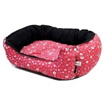 Cama Pet Caminha para Cachorro Gato Dupla Face Binnopet Berlim Patinhas Rosa - P