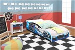 Ficha técnica e caractérísticas do produto Cama Solteiro Carro Drift Azul Branco C/ Colchão RPM Moveis