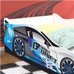 Ficha técnica e caractérísticas do produto Cama Solteiro Carro Drift Azul e Branco com Colchão Rpm