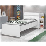 Cama Solteiro Jade com Baú 2 Gavetas JA Móveis Branco