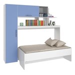 Ficha técnica e caractérísticas do produto Cama Solteiro Multi-uso 4 em 1 Dreams Art In Móveis Branco - Azul