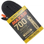 Ficha técnica e caractérísticas do produto Câmara Maxxis Ultralight 700x18/25C Válvula Presta 48mm Preto
