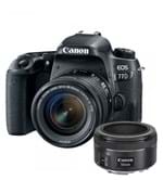 Ficha técnica e caractérísticas do produto Câmera Canon 77D Kit 18-55Mm + 50Mm F/1.8 Stm