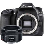 Ficha técnica e caractérísticas do produto Câmera Canon 80D com Lente EF 50mm F/1.8