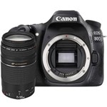 Ficha técnica e caractérísticas do produto Câmera Canon 80D com Lente EF 75-300mm