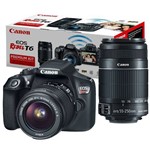 Ficha técnica e caractérísticas do produto Câmera Canon Dslr Eos Rebel T6 Premium com Lente 18-55mm + 55-250mm