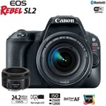 Ficha técnica e caractérísticas do produto Câmera Canon Sl2 com Lentes Ef-s 18-55mm e Ef 50mm F/1.8