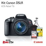 Ficha técnica e caractérísticas do produto Câmera Canon T5i Lente 18-55mm Cartão 32gb Bolsa MasterTronic Tripe Kit Limpeza