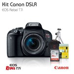 Câmera Canon T7i EF-S 18-55mm Bolsa(MasterTronic) Cartão 32gb Tripé e Kit Limpeza