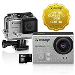 Ficha técnica e caractérísticas do produto Câmera de Ação Sport 4k, Tela de LCD 2" 16MP Prata + Cartão 16GB Mirage - MR3001