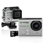 Ficha técnica e caractérísticas do produto Câmera de Ação Sport HD/Cartão 16GB LCD 2" 5MP MR3000 Prata - Mirage
