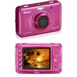 Ficha técnica e caractérísticas do produto Câmera Digital a Prova D'água Nikon S30 10.1 MP 4x Zoom Óptico Rosa