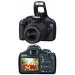 Ficha técnica e caractérísticas do produto Câmera Digital Canon EOS Rebel T3 - Preta com 12.2 MP CMOS, LCD 2.7" Vídeo HD + Lente EF-S 18-55 Mm