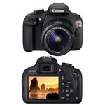 Ficha técnica e caractérísticas do produto Câmera Digital Canon EOS Rebel T5 Preta – 18MP, LCD 3.0”, Processador DIG!C 4, Disparos Contínuos de 3.0 Fps e Kit Lente EF-S 18-55 F/3.5-5.6 III