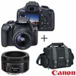 Ficha técnica e caractérísticas do produto Camera Digital Canon EOS Rebel T6 DSLR Profissional, 18 MP - EOST6+Lente EF 50mm F/1.8 STM - 0570C003AA+Bolsa - 300DG