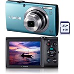 Ficha técnica e caractérísticas do produto Câmera Digital Canon PowerShot A2400 IS 16 MP, C/ 5x Zoom Óptico Cartão SD 4GB Azul