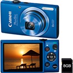 Ficha técnica e caractérísticas do produto Câmera Digital Canon Powershot Elph 115 16MP 8x Zoom Óptico Cartão 8GB Azul