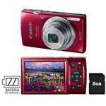 Ficha técnica e caractérísticas do produto Câmera Digital Canon Powershot ELPH135 Vermelha – 16MP, LCD 2.7”, Zoom Óptico de 8x, Lente Grande Angular de 28mm, Vídeo HD + Cartão de 8GB