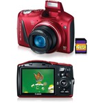 Ficha técnica e caractérísticas do produto Câmera Digital Canon PowerShot SX150 14.1 MP C/ 12x Zoom Óptico Cartão SD 4GB Vermelha
