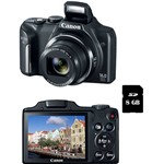 Ficha técnica e caractérísticas do produto Câmera Digital Canon Powershot SX170IS 16 MP com Zoom Óptico de 16x Preta