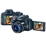 Ficha técnica e caractérísticas do produto Câmera Digital Canon Powershot SX50 Preta com LCD 2,8”, 12.1MP, Zoom Óptico 50x, Vídeo Full HD, Estabilizador de Imagem, Detector de Face e Sorriso
