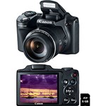 Ficha técnica e caractérísticas do produto Câmera Digital Canon Powershot SX510 IS 12.1 MP com Super Zoom de 30x Preta Cartão de 8GB