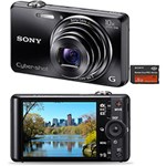 Câmera Digital 3D Sony Cyber-shot DSC-WX100 18.2MP C/ 10x Zoom Óptico Cartão 8GB Preta