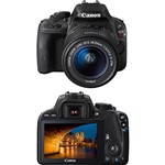 Ficha técnica e caractérísticas do produto Câmera Digital DSLR Canon EOS Rebel SL1 18MP Lente EF-S 18-55 IS STM